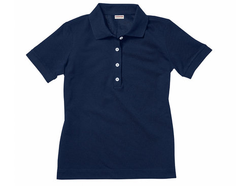 Gelegtes Polo-Shirt für Damen aus Bio-Baumwolle in Marine Blau