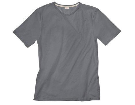 T-Shirt mit Rundhals für Männer aus Bio-Baumwolle gelegt in Anthrazit