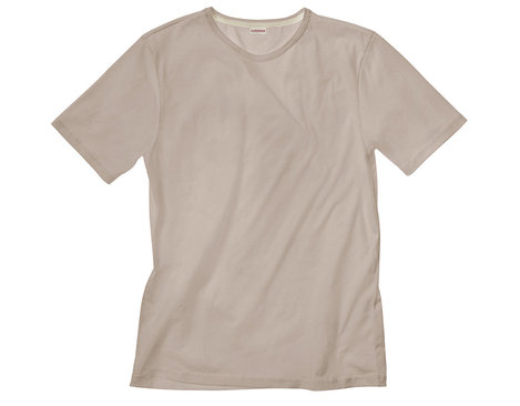 T-Shirt mit Rundhals für Männer aus Bio-Baumwolle gelegt in Sand Braun