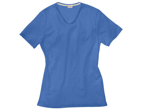 Herren T-Shirt aus Bio-Baumwolle mit V-Ausschnitt gelegt in Blau