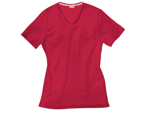 Herren T-Shirt aus Bio-Baumwolle mit V-Ausschnitt gelegt in Rot