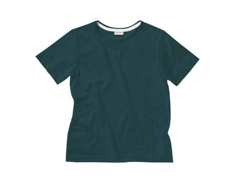Rundhals T-Shirt für Kinder aus Bio-Baumwolle gelegt in Jäger Grün