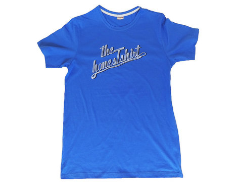 Bedrucktes T-Shirt für Herren mit Rundhals aus Bio-Baumwolle in Blau