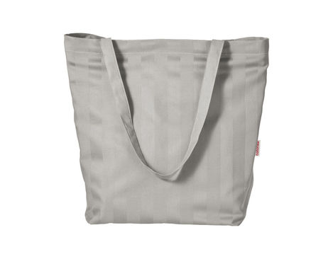 Fair Trade Stofftasche aus Bio-Baumwolle lange Henkel in Grau