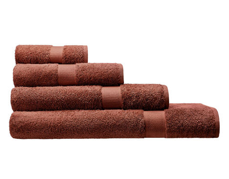 Frottier Handtuch-Set aus Bio-Baumwolle von Cotonea in Ziegel Rot