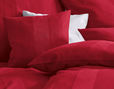Satin Bettwäsche von Cotonea Kissenbezüge mit Webstreifen in Rot