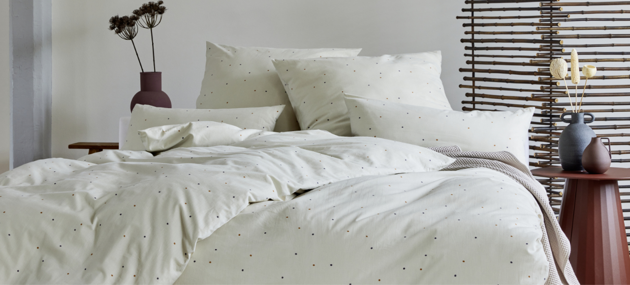Bio Design-Bettwäsche Dancing Dots aus reiner Bio-Baumwolle von Cotonea
