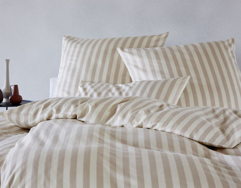 Bio Bettwäsche aus Baumwolle Satin mit Streifenmuster von Cotonea