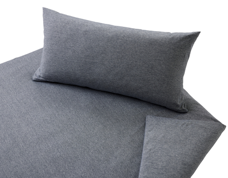 Bio Jersey-Bettwäsche Merelly in Urban Blau Garnitur mit feinen Streifen aus Bio-Baumwolle von Cotonea