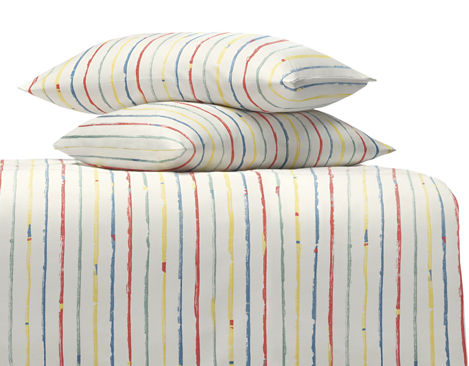 Bio Kinderbettwäsche Bettbezug und Kissen von Cotonea mit Streifenmuster Stripy