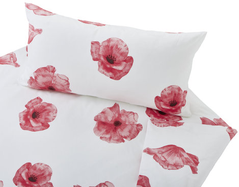 Garnitur Bio Satin Bettwäsche im Design Mohnblume von Cotonea