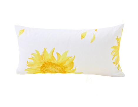 Kissen Bio Satin Bettwäsche im Design Sonnenblume in 40x80 von Cotonea 