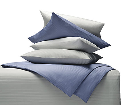 Damast Bettwäsche Kollektion mit Streifen Webmuster aus Bio-Baumwolle