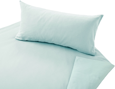 Garnitur Bio Bettwäsche Edel-Biber Kopfkissen und Bettdecke in Arktik