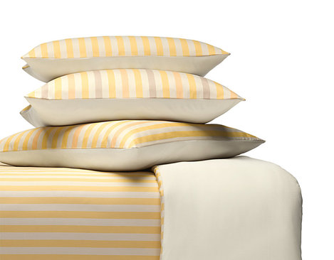 Kollektion Bio Satin Bettwäsche Linell mit bunten gewebten Streifen