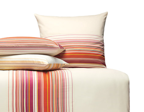 Kollektion von Bio Satin Bettwäsche Sonate mit bunten Streifen