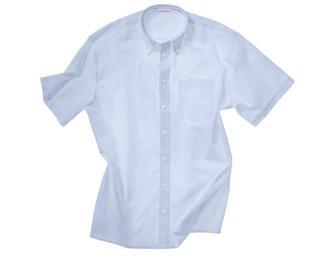 Herren Hemd mit kurzen Armen und Button-Down Kragen in Hellblau