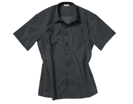 Herren Hemd aus Bio Baumwolle mit Kentkragen und kurzen Armen in Schwarz