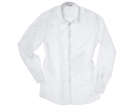 Tailliertes Herren Hemd aus Bio Baumwolle mit New-Kent Kragen in Weiß