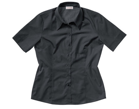 Bluse mit kurzen Armen und klassischem Schnitt gelegt in Schwarz