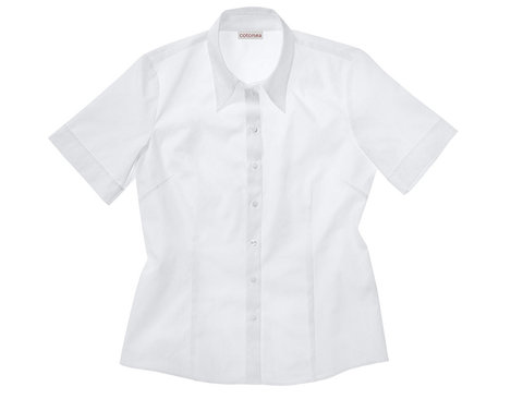 Bluse mit kurzen Armen und klassischem Schnitt gelegt in Weiß mit optischen Aufhellern