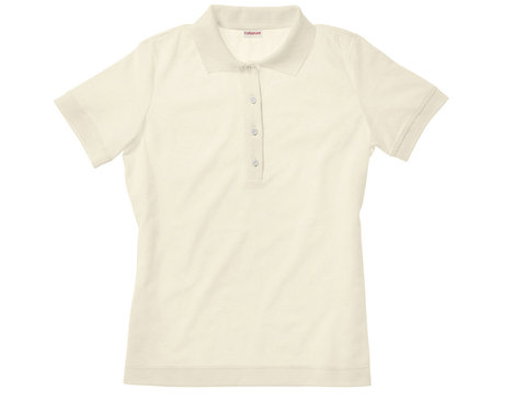Gelegtes Polo-Shirt für Damen aus Bio-Baumwolle in Weiß ohne optische Aufheller