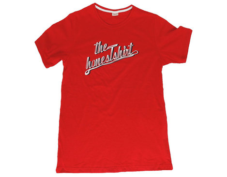 Damen T-Shirt mit Rundhals und Print honesTshirt gelegt in Rot