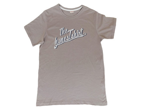 Damen T-Shirt mit Rundhals und Print honesTshirt gelegt in Sand Braun