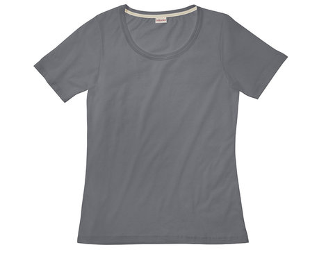 Rundhals T-Shirt für Damen gelegt aus Bio-Baumwolle in Anthrazit