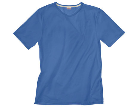 T-Shirt mit Rundhals für Männer aus Bio-Baumwolle gelegt in Blau