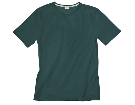 T-Shirt mit Rundhals für Männer aus Bio-Baumwolle gelegt in Jägergrün