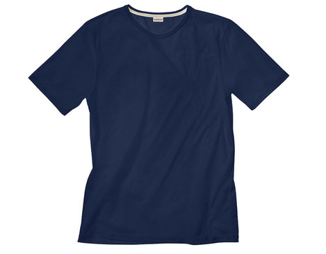 T-Shirt mit Rundhals für Männer aus Bio-Baumwolle gelegt in Marine Blau