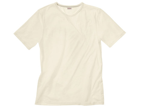 T-Shirt mit Rundhals für Männer aus Bio-Baumwolle gelegt in Naturfarbe