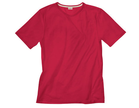 T-Shirt mit Rundhals für Männer aus Bio-Baumwolle gelegt in Rot