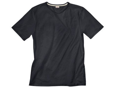 T-Shirt mit Rundhals für Männer aus Bio-Baumwolle gelegt in Schwarz