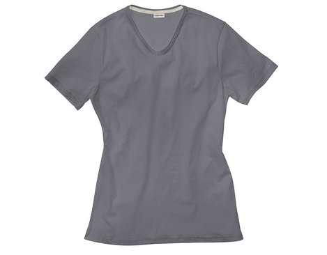 Herren T-Shirt aus Bio-Baumwolle mit V-Ausschnitt gelegt in Anthrazit