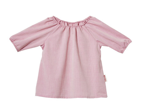 Blusentop für Kinder mit Dreiviertel-Ärmeln aus Bio-Baumwolle in Rosa