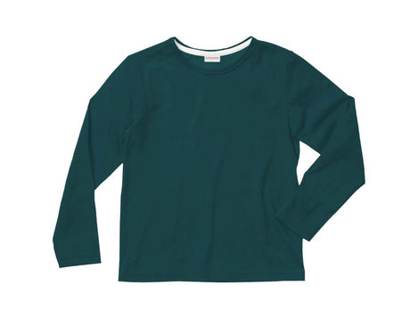 Shirt mit langen Armen und Rundhals aus Bio Baumwolle für Kinder in Jäher Grün