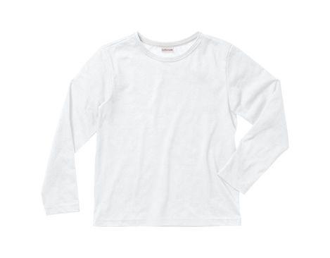 Shirt mit langen Armen und Rundhals aus Bio Baumwolle für Kinder in Weiß mit optischen Aufhellern
