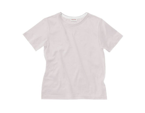 Rundhals T-Shirt für Kinder aus Bio-Baumwolle gelegt in Puder Rosa