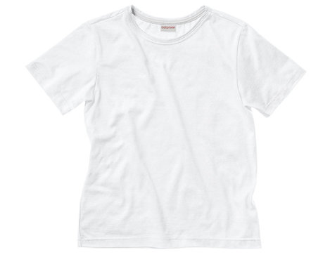Kinder T-Shirt aus Bio-Baumwolle gelegt mit Rundhals in Weiß mit optischen Aufhellern