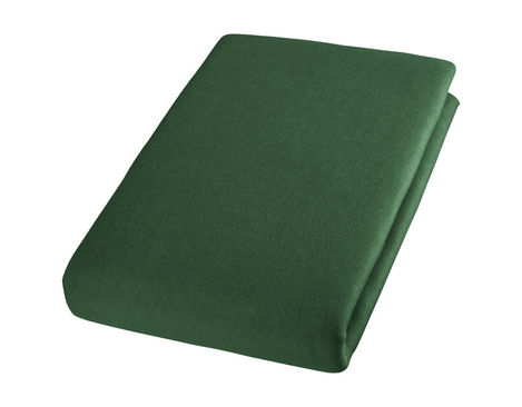 Cotonea Spannbettlaken Doppel-Jersey aus reiner Bio-Baumwolle in Smaragd
