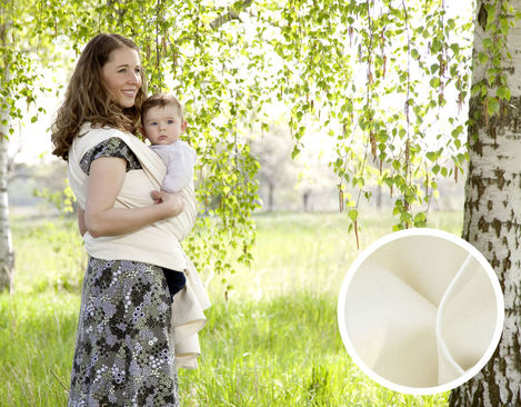 Cotonea Baby Tragetuch aus reiner Bio-Baumwolle für Mutter und Kind in Natur