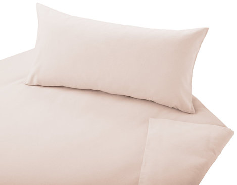 Garnitur Bio Bettwäsche Edel-Biber Kopfkissen und Bettdecke in Rosenquarz Rosa