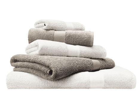 Frottier-Handtuch-Set aus reiner Bio-Baumwolle von Cotonea in Weiß und Leinen