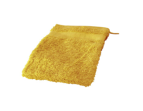 Frottier-Waschhandschuhe aus Bio-Baumwolle von Cotonea in Honig Gelb