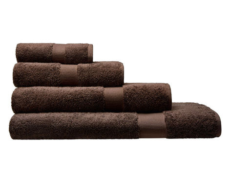 Frottier Handtuch-Set aus Bio-Baumwolle von Cotonea in Schokoladen Braun