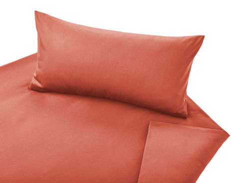 Satin Bettwäsche aus Bio-Baumwolle von Cotonea Garnitur in Orange