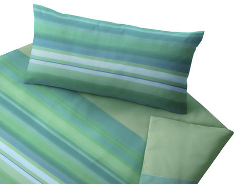 Satin Bettwäsche aus Bio-Baumwolle Garnitur von Cotonea in Meran Grün