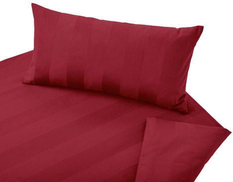Satin-Bettwäsche Garnitur Superbe aus Bio-Baumwolle mit Streifen Webmuster in Rot
